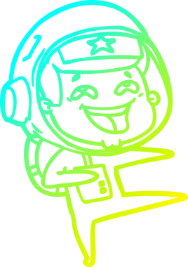 Bir insan tarafından çizilmiş gülen astronotun soğuk gradyan çizimi