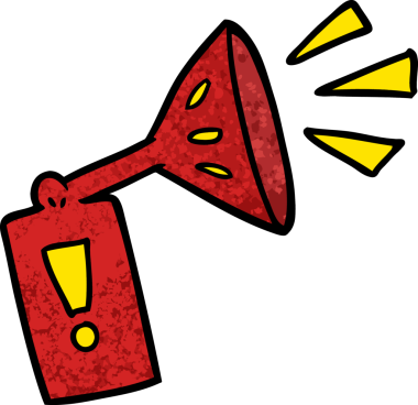 bir insan tarafından çizilmiş karikatür kornası.