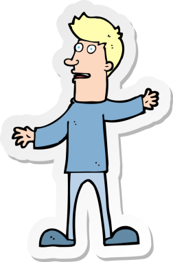 Bir insan tarafından çizilmiş bir karikatür çıkartması.