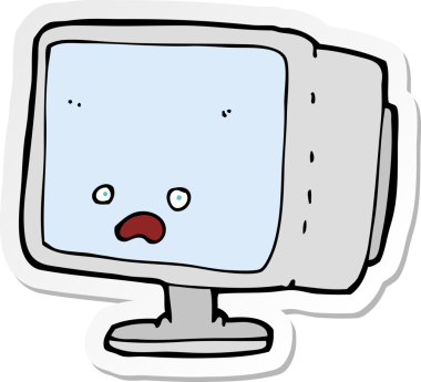 Bir insan tarafından çizilmiş karikatür bilgisayar etiketi