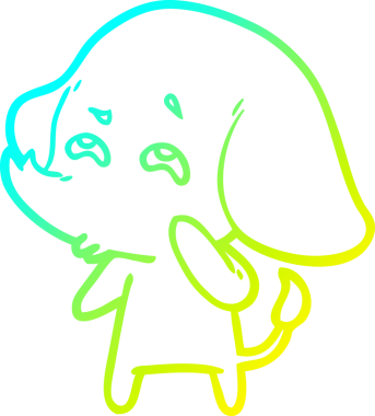 Bir insanın çizdiği karikatür fili çizimi.