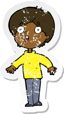 Bir insan tarafından çizilmiş bir karikatürün gerilimli çıkartması şaşırttı.