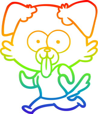 Bir insan tarafından çizilmiş dilli çizgi film köpeğinin çizimi.