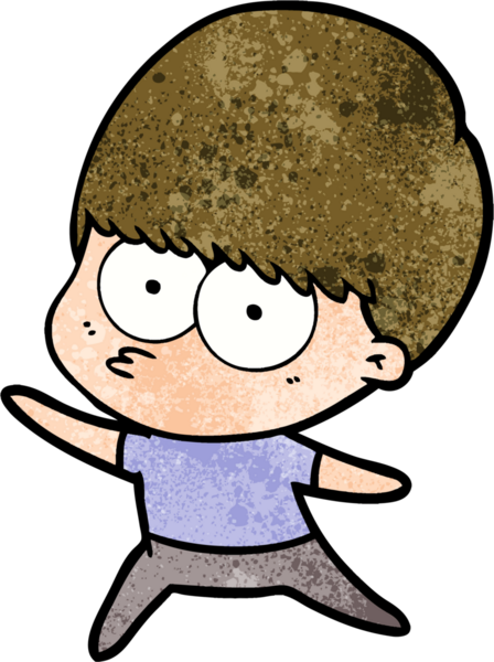 Bir insan tarafından çizilmiş sinirli çizgi film çocuğu.