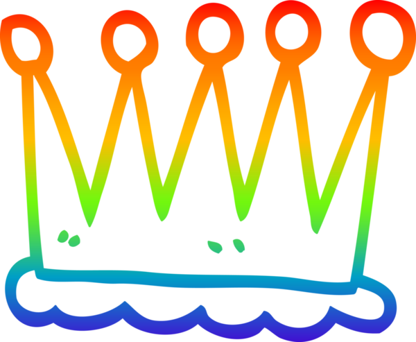 Bir insan tarafından çizilmiş bir karikatür taç sembolünün çizimi