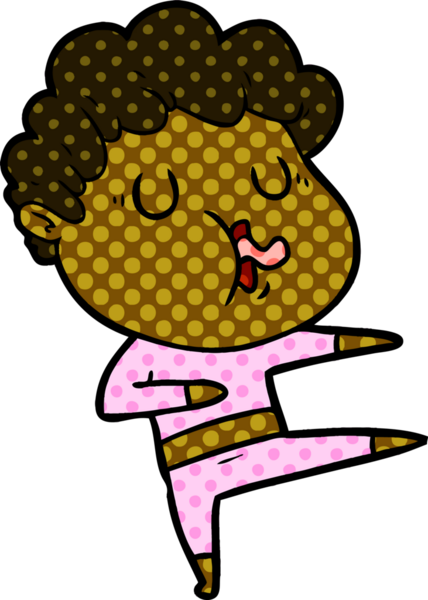 Bir insan tarafından çizilmiş çizgi film şarkıcısı.