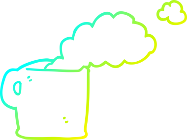 Bir insanın çizdiği sıcak kahvenin soğuk gradyan çizgisi.