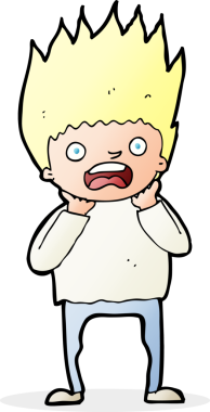 Bir insan tarafından çizilen panikleyen karikatür adamı.