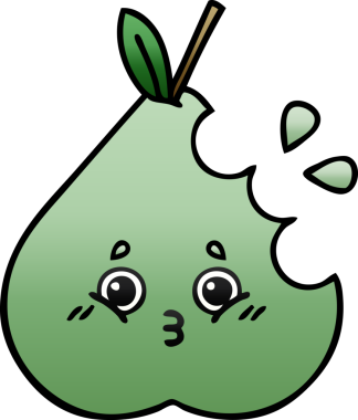 Bir insan tarafından çizilmiş armut gölgeli çizgi film.