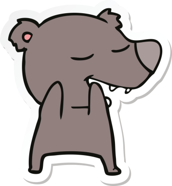 Bir insan tarafından çizilmiş çizgi film ayısının çıkartması.