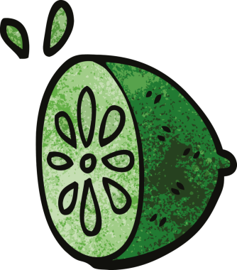 Bir insan tarafından çizilmiş karalama kireç meyvesi.