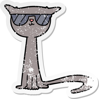 Bir insan tarafından çizilmiş havalı bir karikatür çıkartması.