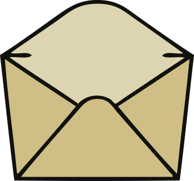 Bir insan tarafından çizilmiş garip bir karikatür zarfı.