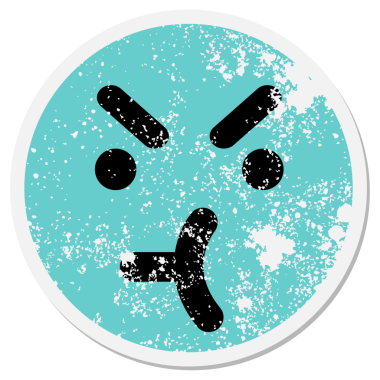 Bir insan tarafından çizilmiş sinir bozucu bir yüz çemberi.