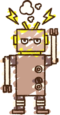 Bir insan tarafından çizilen robot tebeşiri.