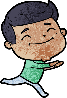 Bir insan tarafından çizilmiş mutlu çizgi film adamı.