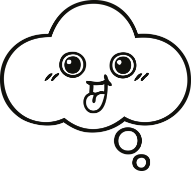 Bir insan tarafından çizilmiş bir düşünce baloncuğunun çizgi çizimi