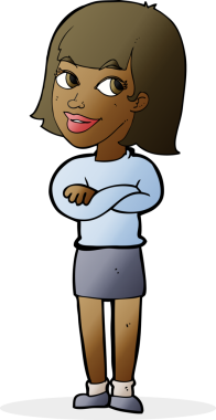 Bir insan tarafından çizilmiş mutlu kadın çizgi filmi.