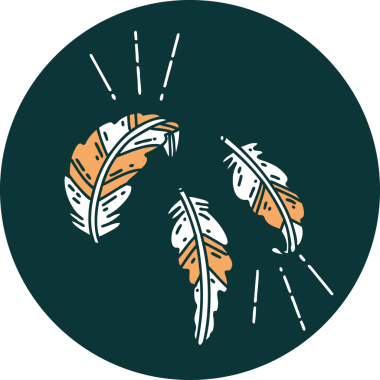 Bir insan tarafından çizilmiş dövme tarzı tüylerin simgesi