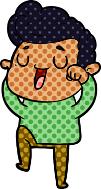 Bir insan tarafından çizilmiş mutlu çizgi film adamı.