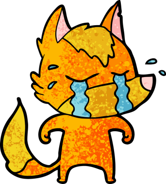 Bir insan tarafından çizilmiş tilki çizgi film karakteri