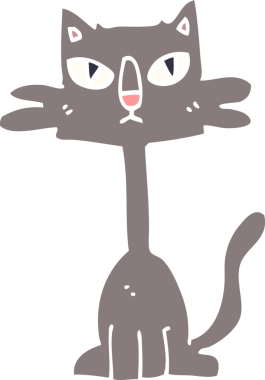 Bir insan tarafından çizilmiş komik bir kedi.