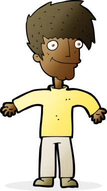 Bir insan tarafından çizilmiş mutlu bir adam.