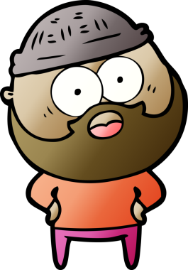 Bir insan tarafından çizilmiş sakallı bir adam.