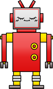 Bir insan tarafından çizilmiş bir robotun gölgelenmiş çizimi