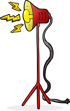 Bir insan tarafından çizilmiş çizgi film stüdyo lambası.