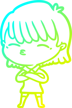 Bir insan tarafından çizilmiş bir karikatür kadın çizimi.