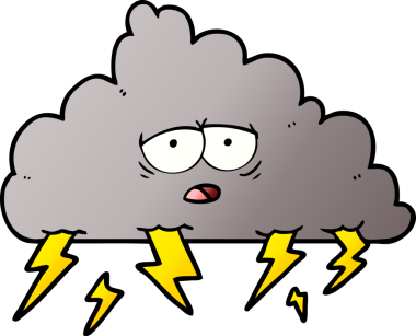 bir insan tarafından çizilmiş fırtına bulutu.