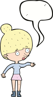 Bir insan tarafından çizilmiş konuşma balonlu bir karikatür.