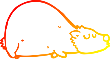 Bir insan tarafından çizilen çizgi film ayısının sıcak çizgi çizimi