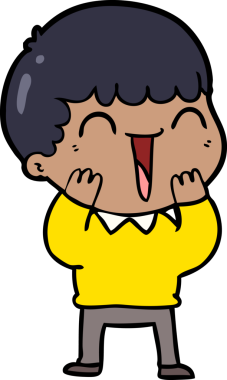 Bir insan tarafından çizilmiş mutlu bir adam.