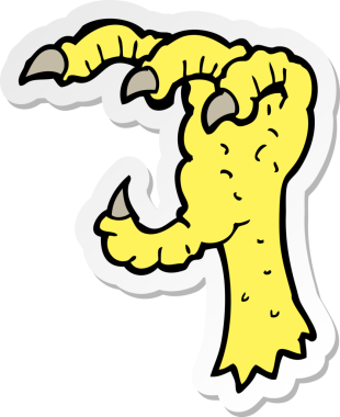 Bir insan tarafından çizilmiş bir kartal pençesi çıkartması.