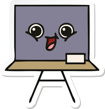 Bir insan tarafından çizilmiş şirin bir karikatür çıkartması.