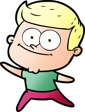 Bir insan tarafından çizilmiş mutlu bir adam.