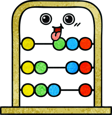 Bir insan tarafından çizilmiş abaküsün retro grunge desen karikatürü.