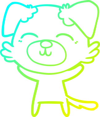 Bir insan tarafından çizilen çizgi film köpeğinin soğuk gradyan çizgisi.