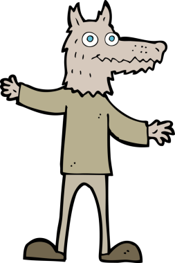 Bir insan tarafından çizilmiş bir kurt adam.