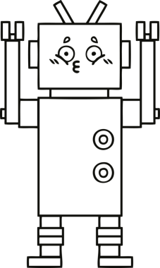 Bir insan tarafından çizilmiş robot çizimi