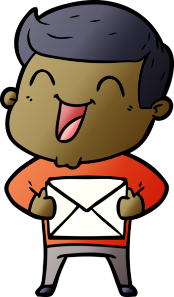 Bir insan tarafından çizilmiş gülen çizgi film adamı.