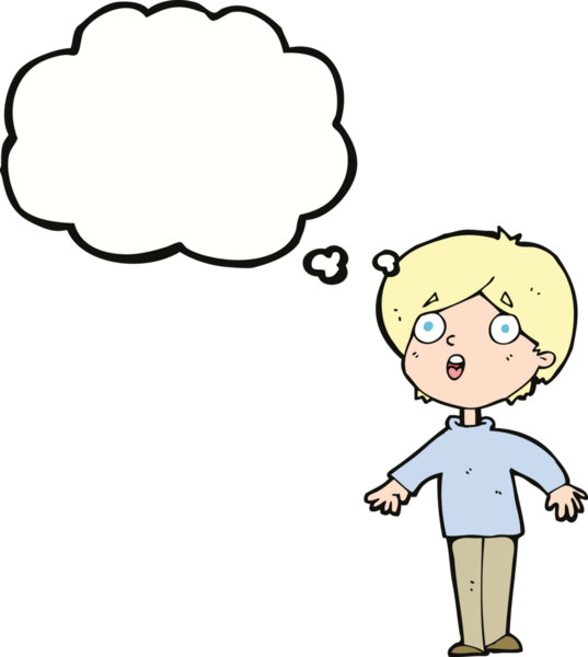 Bir insan tarafından çizilen düşünce baloncuğuyla adamı şaşırtan çizgi film.