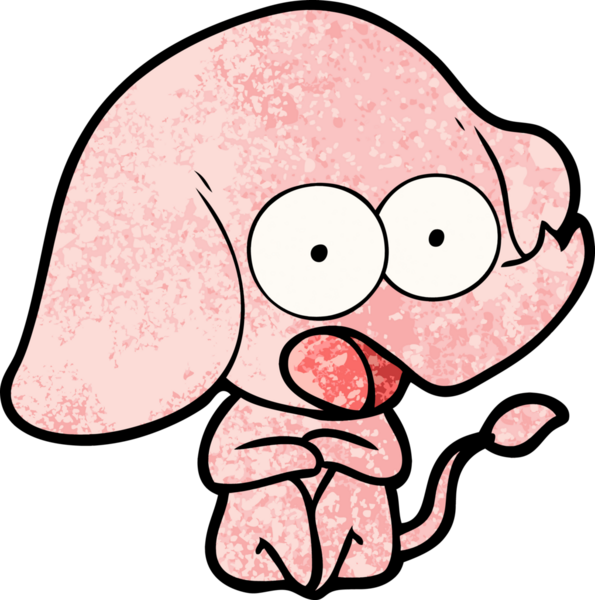 Bir insan tarafından çizilmiş şirin bir fil.