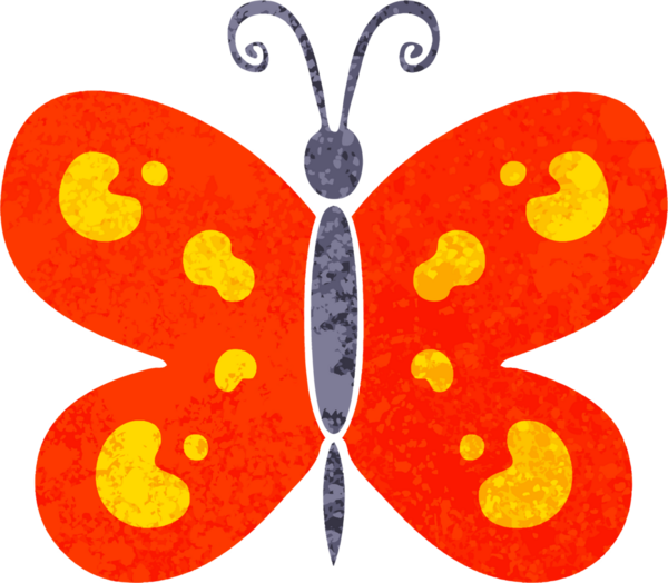 Bir insan tarafından çizilmiş garip çizim tarzı kelebek.