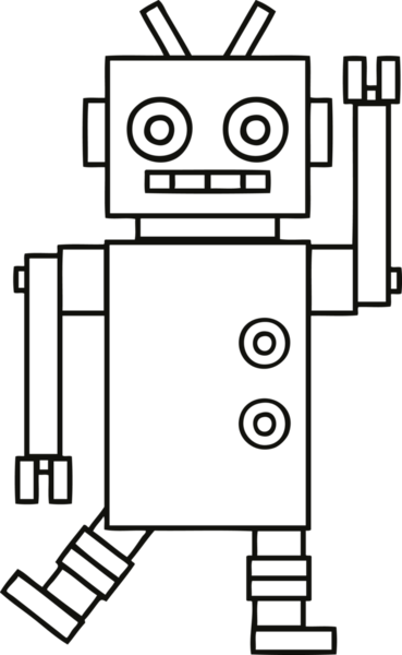 Bir insan tarafından çizilmiş dans eden bir robot çizimi