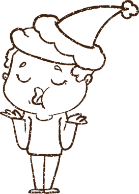 Bir insan tarafından çizilmiş Noel Adamı Kömürü