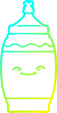 Bir insan tarafından çizilmiş mutlu su şişesinin soğuk gradyan çizimi