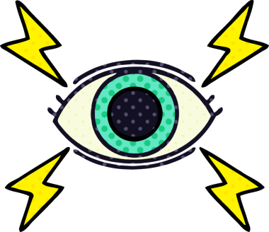 Bir insan tarafından çizilmiş mistik bir gözün çizgi filmi.